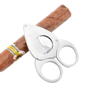 Stainless Steel Cigar Cutter Bat Sleeved Double Blade Cigar Scissors