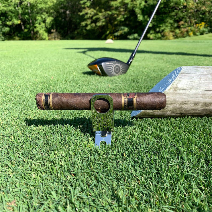 Golf Cigar Holder Putting Green Fork Cigar Clip Magnetic Tool