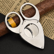 Stainless Steel Cigar Cutter Bat Sleeved Double Blade Cigar Scissors