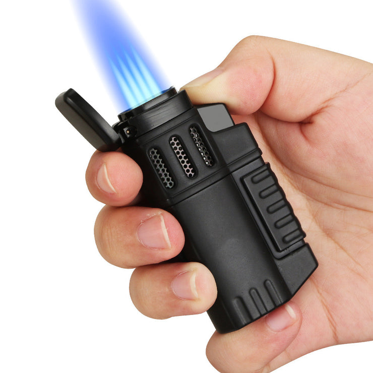 Portable Metal Cigar Lighter Windproof Inflatable With Drill